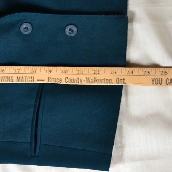 Vtg Garey Petites  Teal Wool Blazer - Picture 9 of 10
